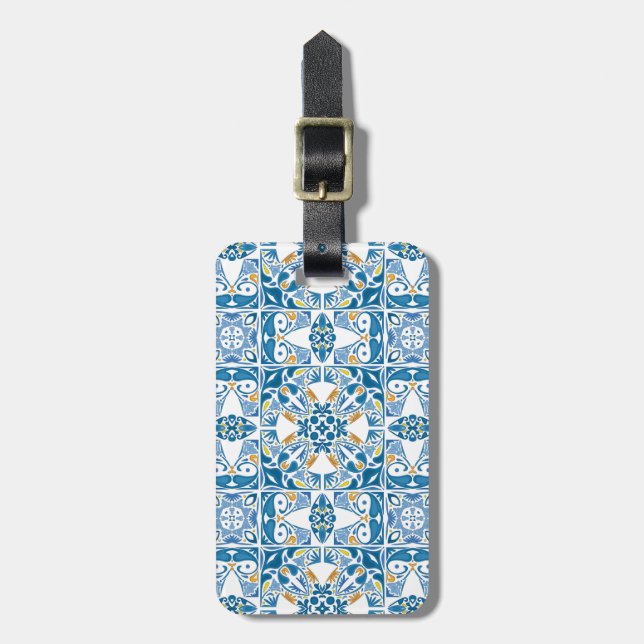 Étiquette À Bagage Motif portugais de tuile (Devant Vertical)