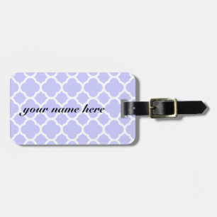 Étiquette À Bagage Motif Quatrefoil bleu clair