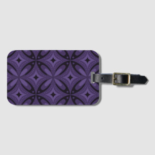 Étiquette À Bagage Motif Rétro de Couleur Violet Foncé