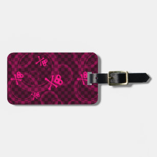 Étiquette À Bagage Motif rose d'Emo avec des cercles