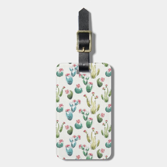 Étiquette À Bagage Motif rose d'étape | de fleur de désert (Devant Vertical)