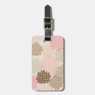 Étiquette À Bagage Motif rose et Brown de maman