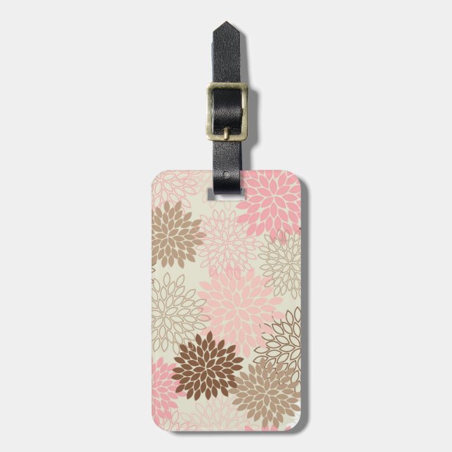 Étiquette À Bagage Motif rose et Brown de maman (Devant Vertical)