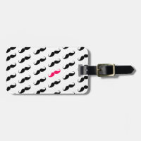 Motif rose et noir Girly drôle de moustache