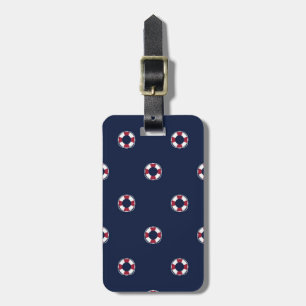 Étiquette À Bagage Motif rouge et blanc de balise