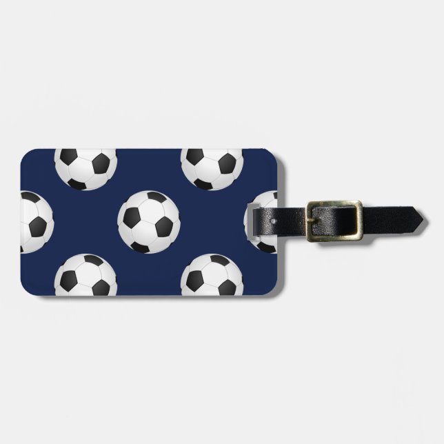 Étiquette À Bagage Motif sportif de balle de football (Devant horizontal)
