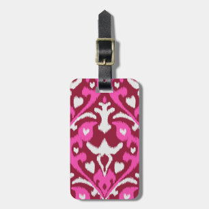 Étiquette À Bagage Motif tribal moderne, audacieux, rose rouge girly