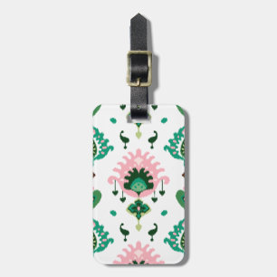 Étiquette À Bagage Motif tribal moderne rose poule blanche