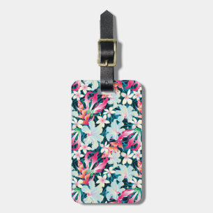 Étiquette À Bagage Motif tropical coloré