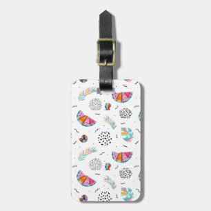 Étiquette À Bagage Motif tropical d'été de style de Memphis