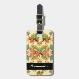 Étiquette À Bagage Motif tropical vintage de papier peint floral