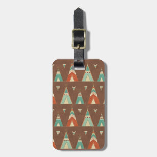 Étiquette À Bagage Motif turquoise de Teepee d'étape de Geo de