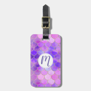 Étiquette À Bagage Motif Ultra Violet & Gold Mermaid