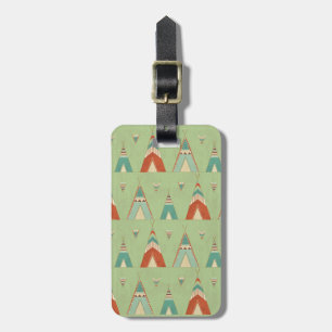 Étiquette À Bagage Motif vert de Teepee d'étape   de Geo de sud-ouest