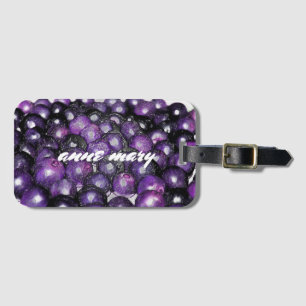 Étiquette À Bagage Motifs de fruits de raisins violets Nom personnali