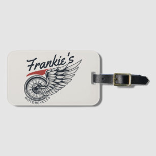 Étiquette À Bagage Motos personnalisées Flying Tire Biker Shop