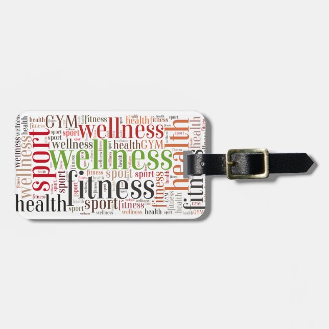 Étiquette À Bagage Mots fitness (Devant horizontal)