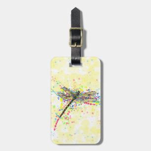 Étiquette À Bagage Mouche dragonfly à l'aquarelle tendance mignonne