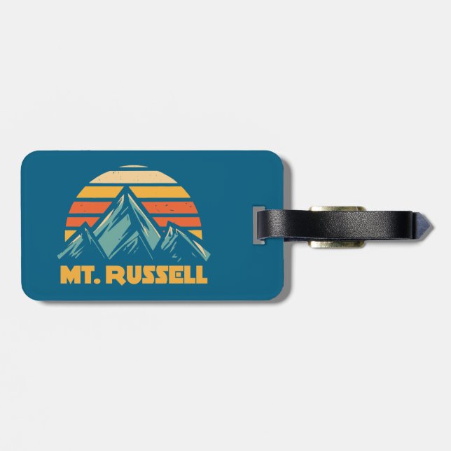 Étiquette À Bagage Mount Russell California Retro Turquoise (Dos horizontal)