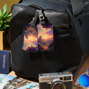 Étiquette À Bagage Mountain Photo Sunset Nature Accessoires de voyage