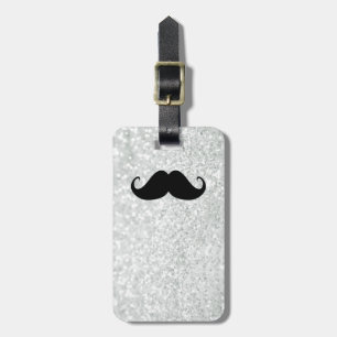 Étiquette À Bagage Moustache et étincelle noires drôles Bling de
