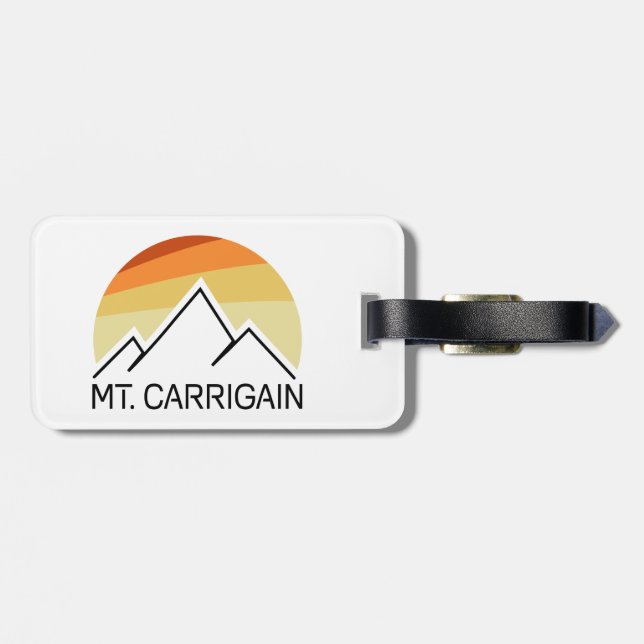 Étiquette À Bagage Mt. Carrigain New Hampshire Retro (Dos horizontal)