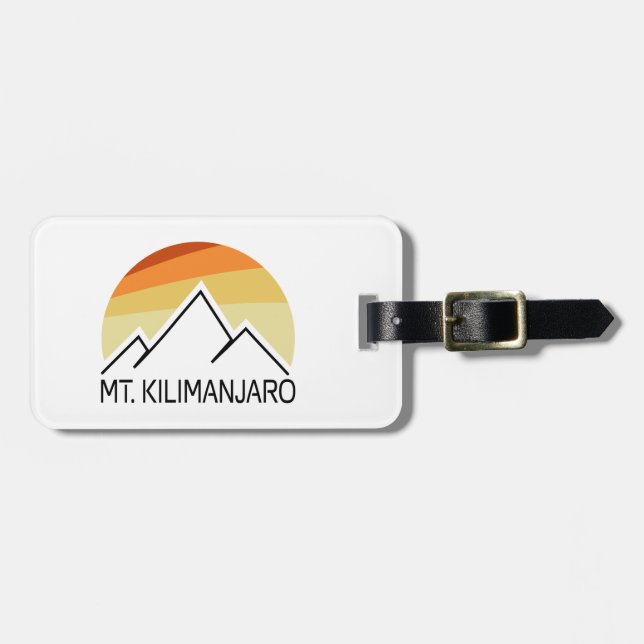 Étiquette À Bagage Mt. Kilimanjaro Retro (Devant horizontal)