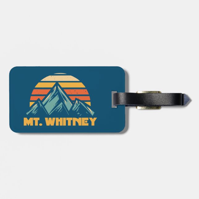 Étiquette À Bagage Mt. Whitney California Retro Turquoise (Dos horizontal)