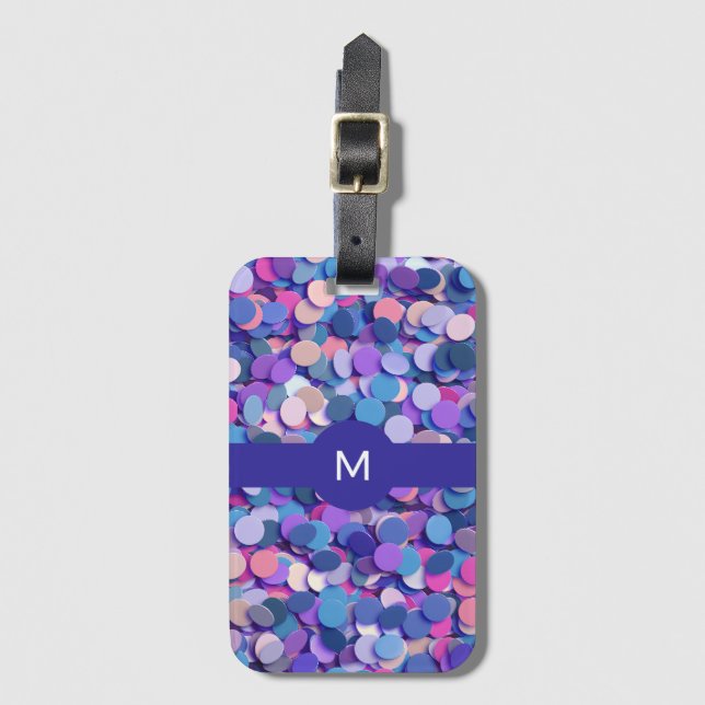 Étiquette À Bagage Multicolor Confetti (Devant Vertical)