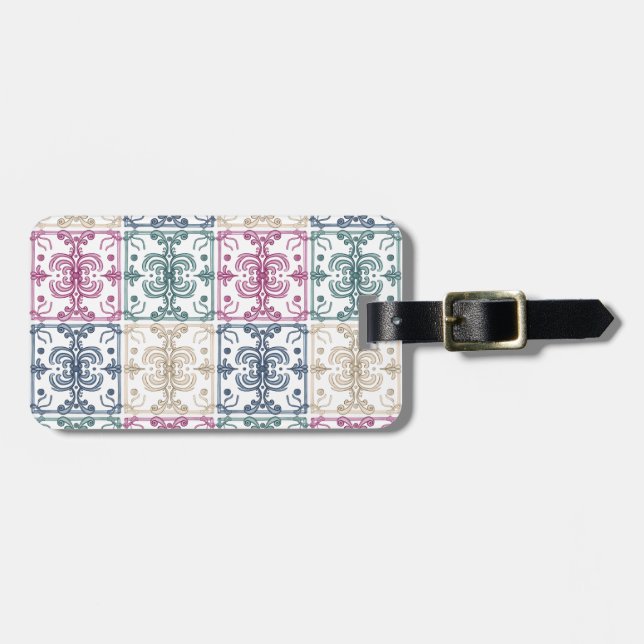 Étiquette À Bagage Multicolor Tiles (Devant horizontal)