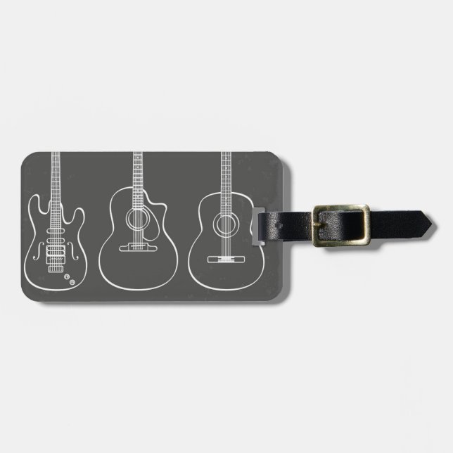 Étiquette À Bagage Musique de groupe trio de guitare (Devant horizontal)