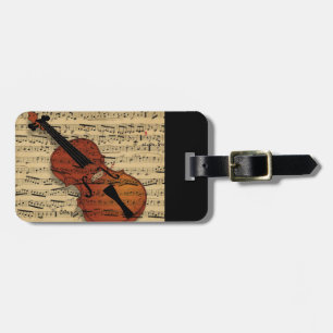 Étiquette À Bagage Musique Vintage violon