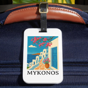 Étiquette À Bagage Mykonos Grèce Voyage Vintage - Art Coloré
