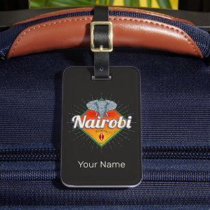 Étiquette À Bagage Nairobi Capital Kenya Elephant Afrique Vintage