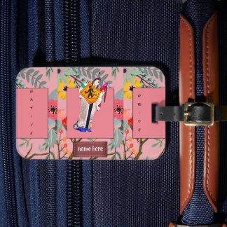 Étiquette À Bagage Native American Still Here Cartoon Floral Custom