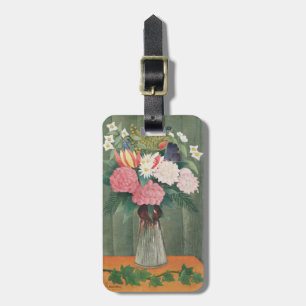 Étiquette À Bagage Nature morte florale rose vintage de Henri Roussea