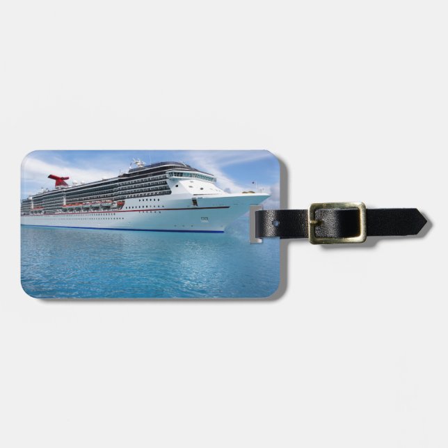 Étiquette À Bagage Navire de croisière dans les eaux des Caraïbes (Devant horizontal)