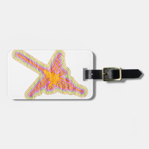 Étiquette À Bagage Nazca Lignes Colibri Avec Effet Papier Rincé