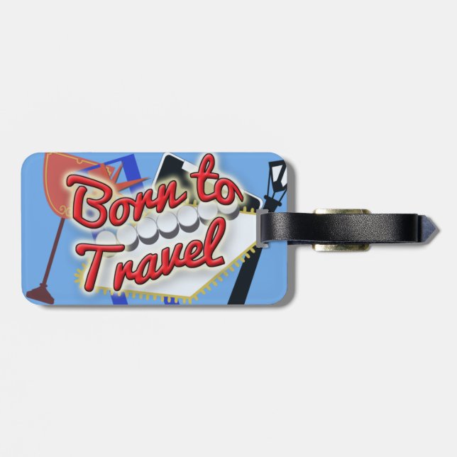 Étiquette À Bagage Né pour Voyage Vegas Vibes Design amusant (Dos horizontal)