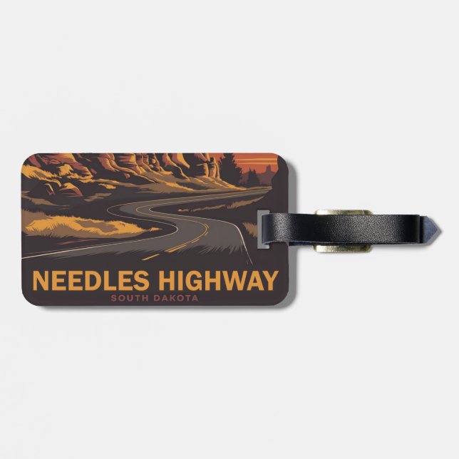 Étiquette À Bagage Needles Highway South Dakota Red Sky (Dos horizontal)