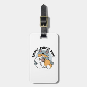 Étiquette À Bagage Neige beaucoup amusant Chat hiver vacances Design