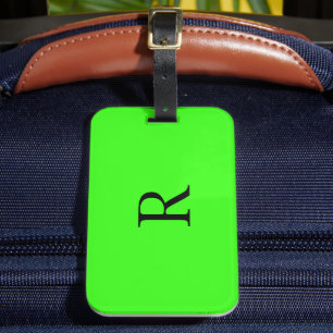 Étiquette À Bagage Neon Green Monograms Mariage Cadeau Anniversaire F