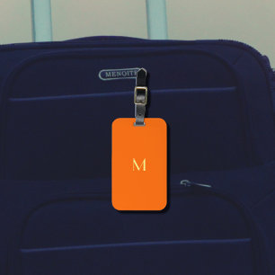 Étiquette À Bagage néon orange - ajouter monogramme