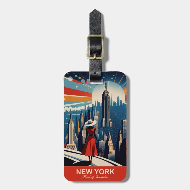 Étiquette À Bagage New York : Balise de bagage Coeur de l'innovation (Devant Vertical)