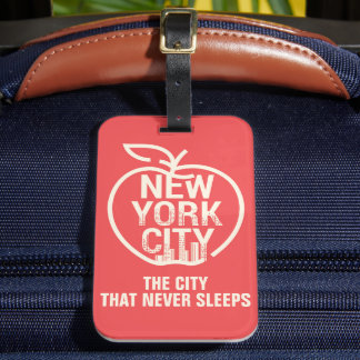 Étiquette À Bagage NEW YORK Big Apple Skyline Silhouette moderne Roug