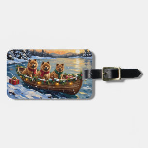 Étiquette À Bagage Noël Chow Chow Bateau Fêtes