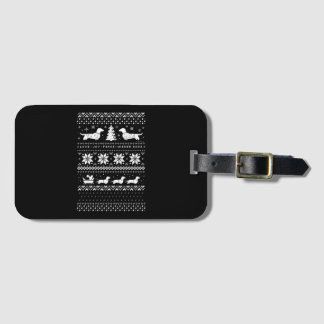 Étiquette À Bagage Noël des Dachshunds