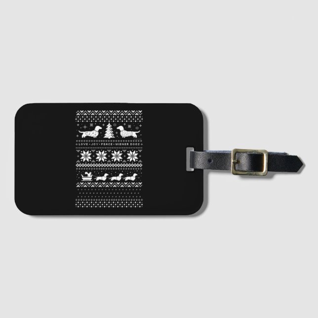 Étiquette À Bagage Noël des Dachshunds (Devant Horizontal)