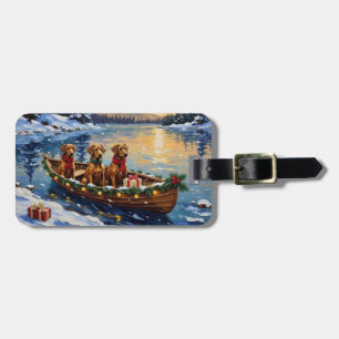 Étiquette À Bagage Noël Rhodesian Ridgeback Bateau Vacances