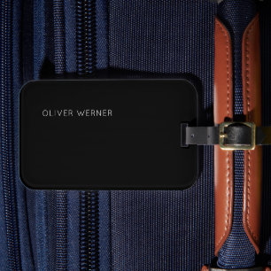 Étiquette À Bagage Noir minimaliste simple